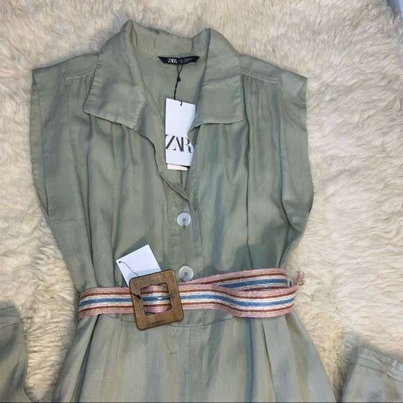 NWT ZARA BELTED JUMPSUIT - Picture 6 of 10